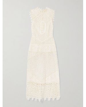 Ulla Johnson Flora Guipure Lace-Trimmed Linen Maxi Dress - White