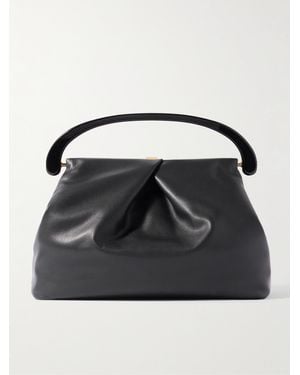 Dries Van Noten Sac À Main En Cuir À Plis - Noir