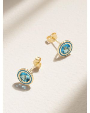 Alison Lou Madison 14-Karat, Laboratory-Grown Topaz And Enamel Earrings - Natural