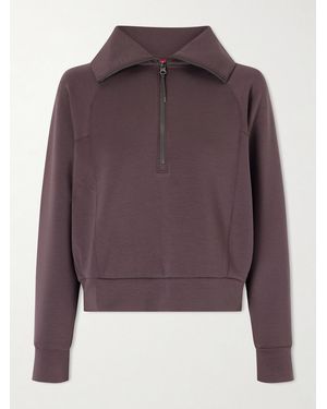 Spanx Airessentials Stretch-Jersey Half-Zip Sweatshirt - Purple