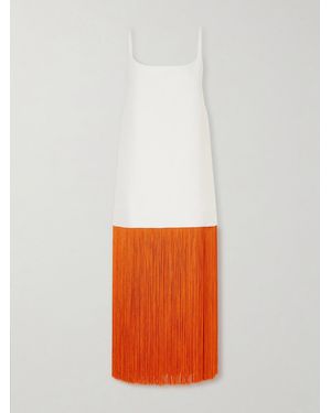 Alaïa Nuisette Fringed Cotton-Poplin Midi Dress - White