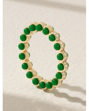L'Atelier Nawbar Atoms 18-Karat Diamond And Enamel Ring - Green