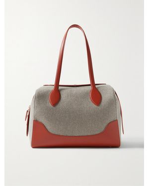 Loro Piana Happy Day Large Leather-Trimmed Felt Tote - Red