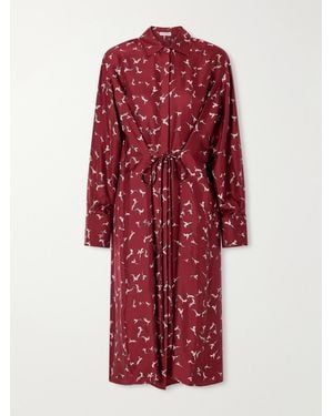 Altuzarra Floyd Belted Printed Silk-Twill Midi Dress - Red