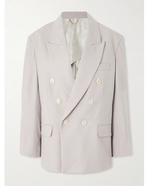 Victoria Beckham Oversized Double-Breasted Twill Blazer - White