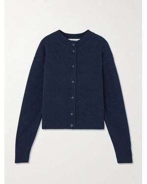 Rohe Cropped Wool-Blend Cardigan - Bleu