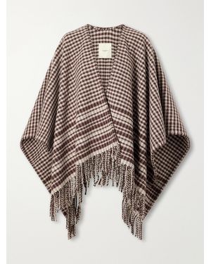 James Purdey & Sons Sheperd's Checked Wool Poncho - Red