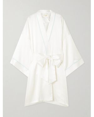 Olivia Von Halle Mimi Silk-Satin Robe - White