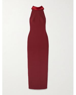Safiyaa Holliana Robe Aus Crêpe Mit Besätzen Aus Duchesse-Satin - Rot