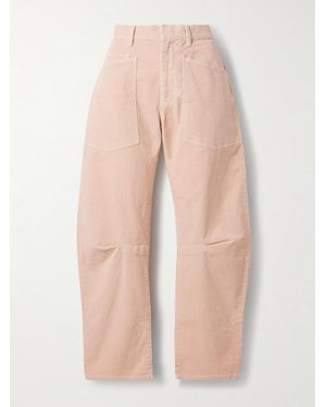 Nili Lotan Shon Cotton-Blend Corduroy Tapered Trousers - Natural