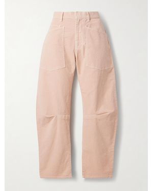 Nili Lotan Shon Cotton-Blend Corduroy Tapered Trousers - Natural