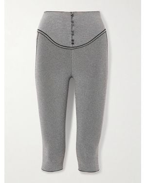 Jacquemus Cropped Stretch-Jersey Leggings - Grey