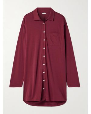 Skin Camellia Organic Pima Cotton-Jersey Nightdress - Red