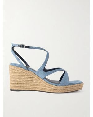 Jimmy Choo Ayla 85 Denim Platform Espadrilles - Blue