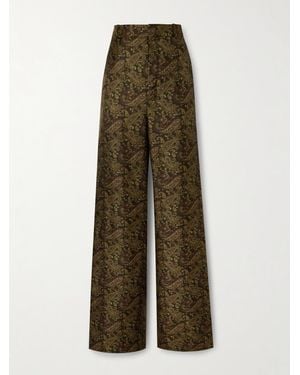 【Saint Laurent】PAISLEY PRINT TWILL PANTS Saint Laurent Paisley Print Twill Pants in Green | Lyst