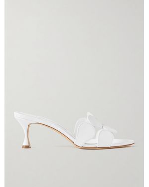 Manolo Blahnik Haribalmu 50 Leather Mules - White