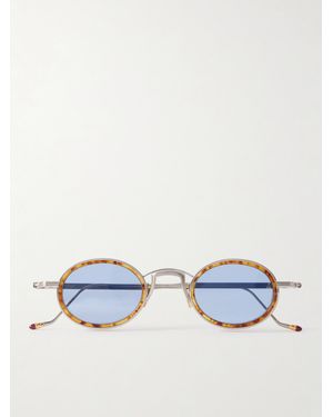 Jacques Marie Mage Round-Frame Titanium And Acetate Sunglasses - Blue