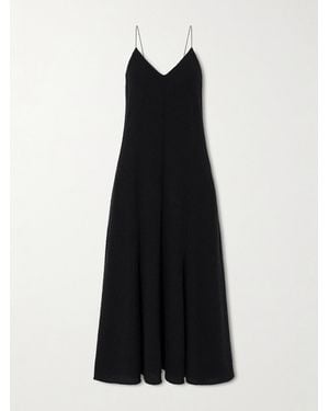 KHAITE Iben Tulle-Trimmed Cotton-Blend Midi Dress - Black