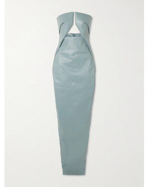 Rick Owens Trägerlose Robe Aus Beschichtetem Denim Mit Cut-Out - Blau