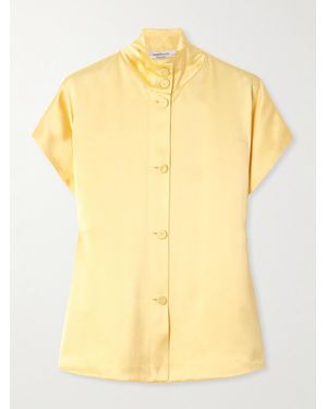 Another Tomorrow Satin Shirt - Yellow