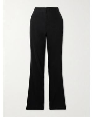 Frankie Shop Morrison Pleated Wool-Blend Straight-Leg Pants - Black