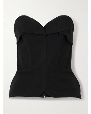 ANDRES OTALORA Latido Silente Strapless Twill Bustier Top - Black