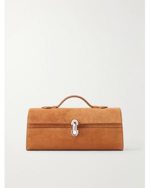 SAVETTE Slim Pochette Suede Tote - Brown
