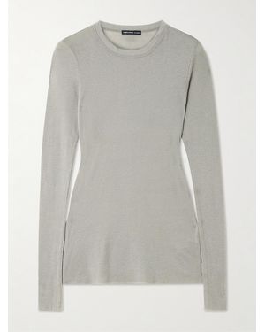 James Perse Ribbed Cotton And Cashmere-Blend T-Shirt - Gray