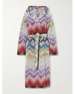 Missoni Marea Striped Cotton-Terry Robe - White