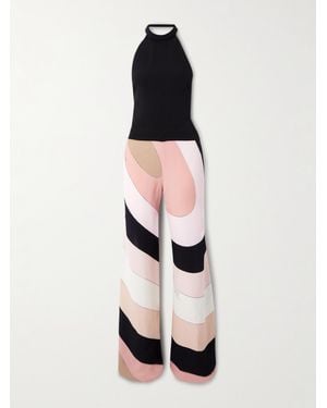 PUCCI Printed Cady Halterneck Jumpsuit - Black