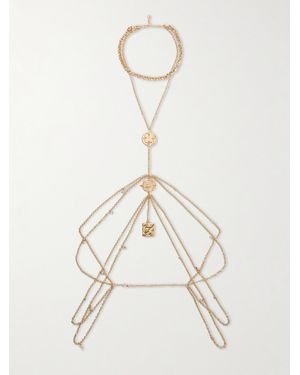 Rabanne Medals-Tone Crystal Body Chain - Natural