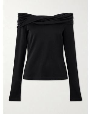 Max Mara Off-The-Shoulder Wool Top - Black