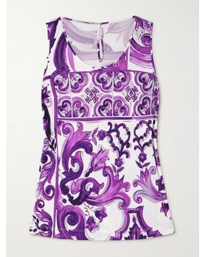 Dolce & Gabbana Oberteil Aus Bedrucktem Jersey - Lila