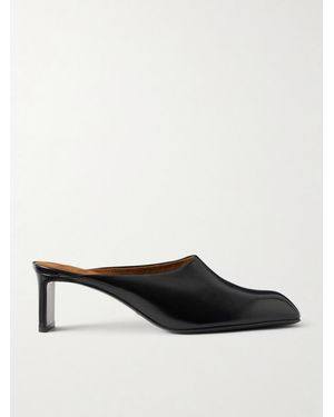 KHAITE Colt Leather Mules - White