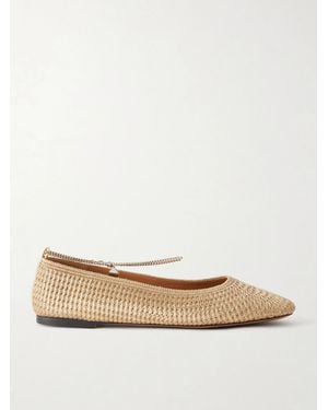Stella McCartney Woven Lurex Ballet Flats - Natural