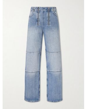 Tibi Fischer Mid-Rise Wide-Leg Jeans - Blue
