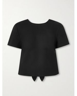 Cult Gaia Safa Bow-Detailed Open-Back Linen Blouse - Black