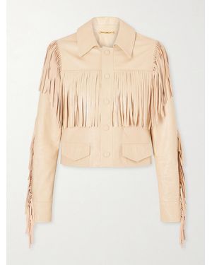 Chloé Fringed Leather Jacket - Natural