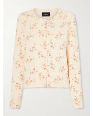 Simone Rocha Floral-Print Knitted Cardigan - Natural