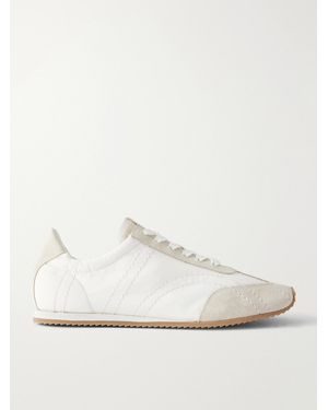 TOTEME Flex Suede-Trimmed Shell Trainers - White