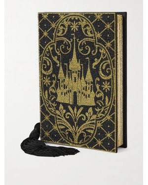 Judith Leiber Storybook Tasselled Crystal-Embellished-Tone Canvas Clutch - Green