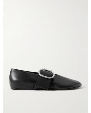 Jil Sander Leather Mary Jane Ballet Flats - Black
