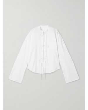 Adam Lippes Mick Oversized-Hemd Aus Biobaumwollpopeline Mit Streifenstruktur - Weiß