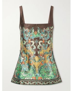 ALÉMAIS Charlotte Printed Satin-Twill Blouse - Green