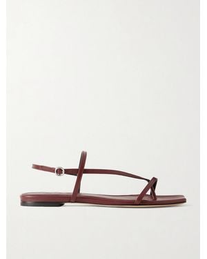 Aeyde Ella Leather Slingback Sandals - Red