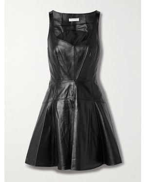 Ulla Johnson Thais Panelled Leather Mini Dress - Black