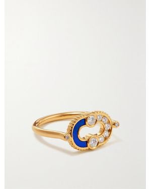 Viltier Magnetic 18-Karat, Lapis Lazuli And Diamond Ring - Metallic