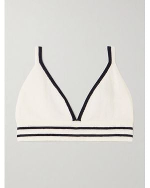 Allude Striped Cashmere Bralette - Metallic