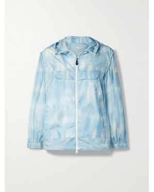 Moncler Corseulles Hooded Printed Shell Jacket - Blue