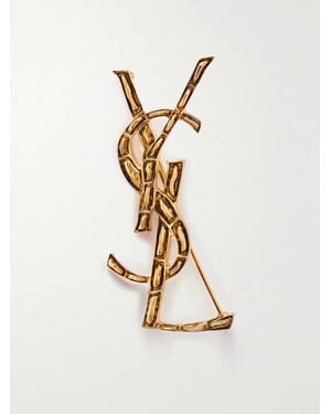 Saint Laurent Goldfarbene Brosche - Natur